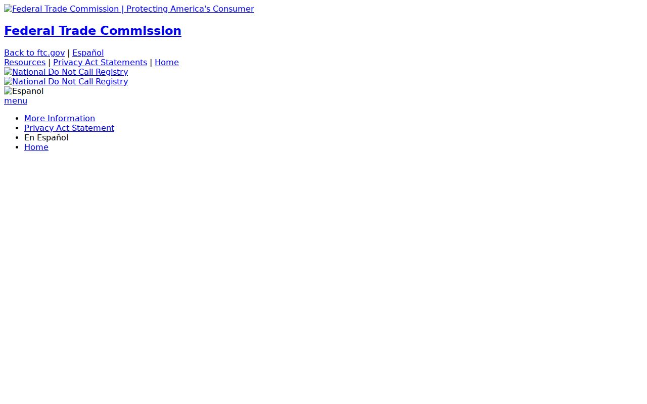 Alabama phone codes protection through the FTC Do Not Call Registry